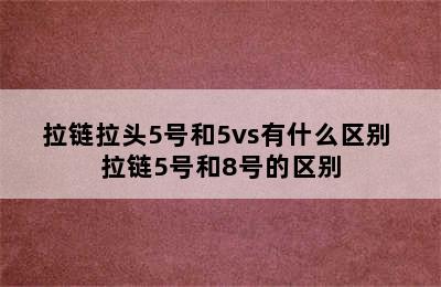 拉链拉头5号和5vs有什么区别 拉链5号和8号的区别